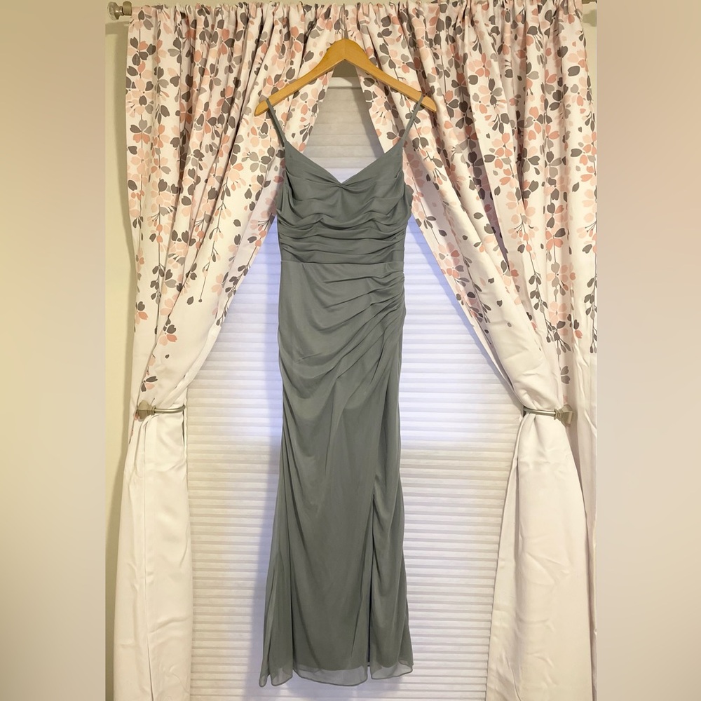 Azazie Adley Dusty Blue Bridesmaid Dress Size 6